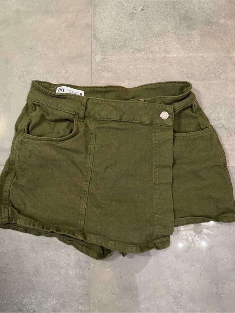 Zara Olive Utility Skort | S